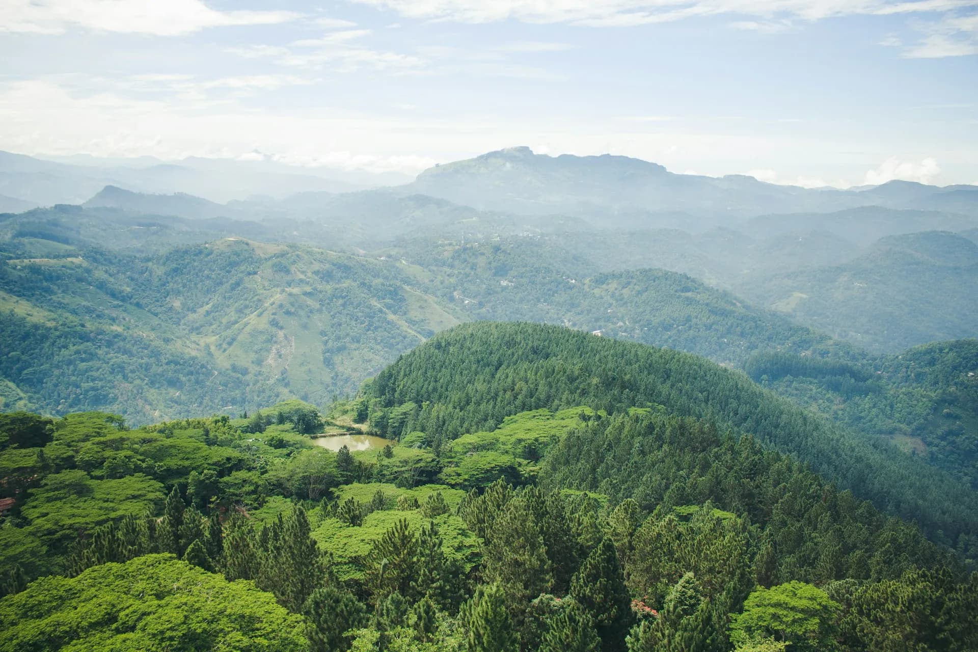Scenic Sri Lankan hill country landscape